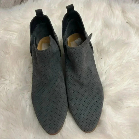 Dolce Vita Kadie gray leather ankle bootie block wood heel sz 9 - Picture 5 of 10